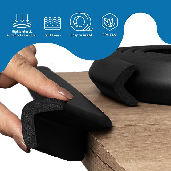 SIPO Védőszalag bútorélekhez, fekete - 1 db