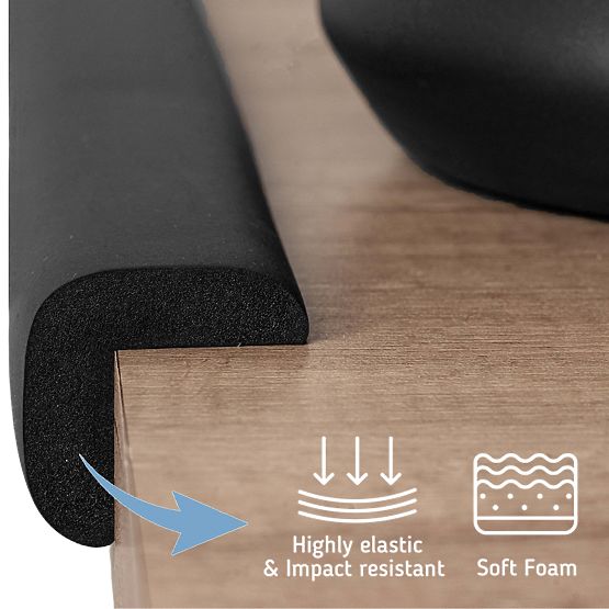 SIPO Védőszalag bútorélekhez, fekete - 1 db