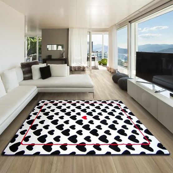 SKETCH szőnyeg - F755 krém/fekete - szív