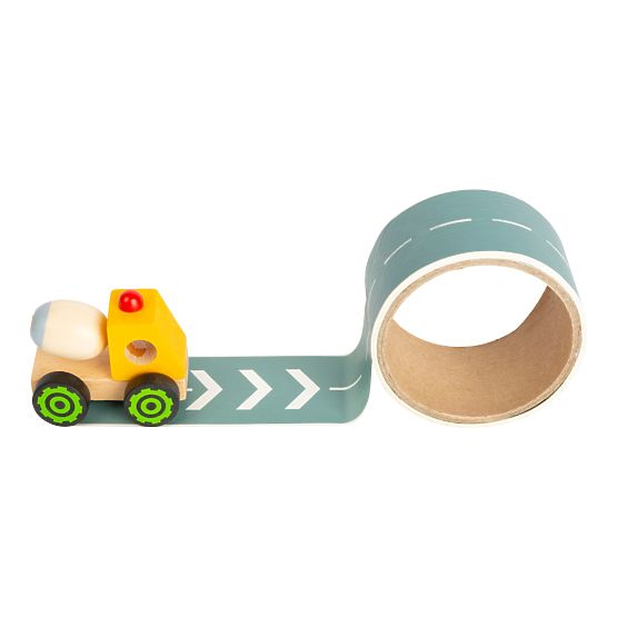 small foot Építőgép úttal 1 db sárga