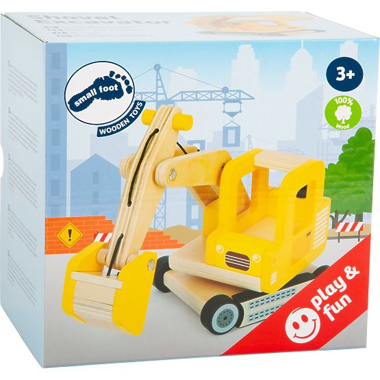 small foot Fa fából készült kotrógép kanállal