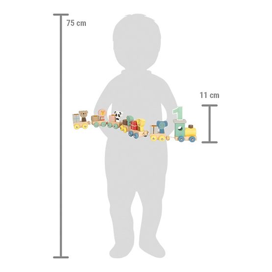 small foot Fa születésnapi vonat állatokkal