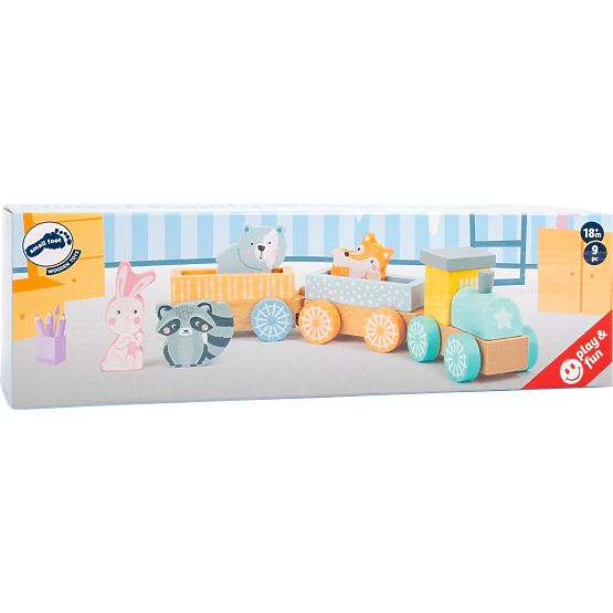 Small Foot Fa vonat pasztell színekben