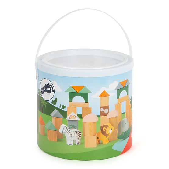 Small Foot Safari fa építőkockák 50 db