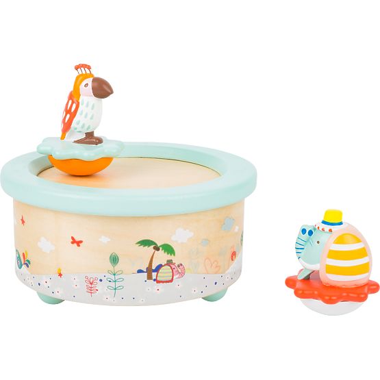 small foot Zenedoboz elefánttal és papagájjal