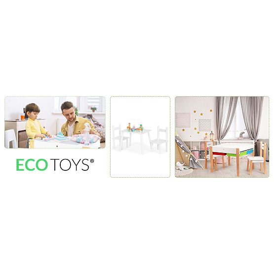 Asztal + 2 szék gyerekbútor szett ECOTOYS