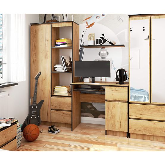 Számítógépasztal 90 cm Piksel jobb - PK craft tölgy