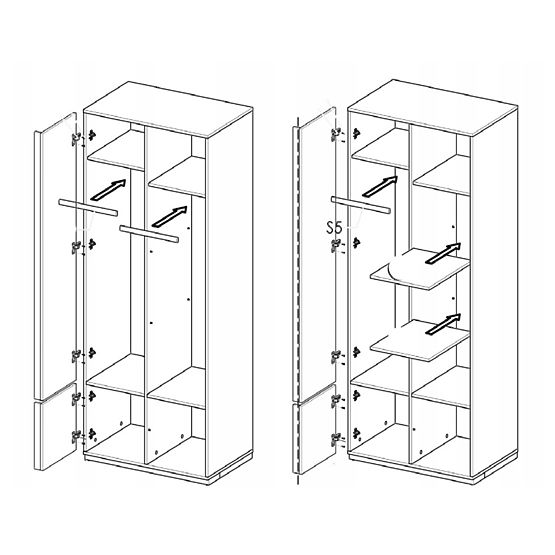 szekrény 2-dveřová Elkerülni