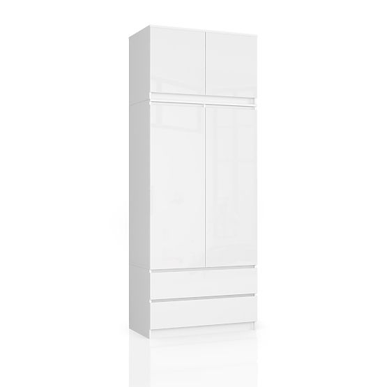 SZEKRÉNY FELÉPÍTMÉNNYEL S90 2D 2SZ CLP PK FEHÉR FÉNYES