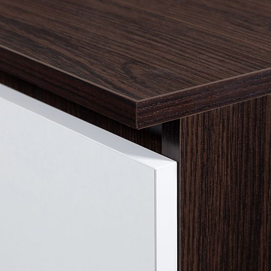 SZEKRÉNY S 90 cm 2 AJTÓ 2 FIÓK 2 TÜKÖR PK WENGE / FEHÉR
