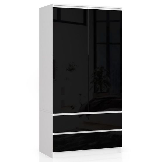 SZEKRÉNY S90 2D 2SZ CLP PK FEKETE FÉNYES