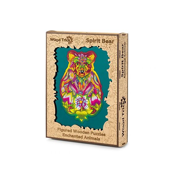 Színes fa puzzle - medve