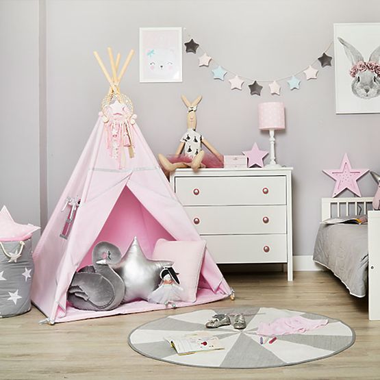 Teepee alátéttel - Silver Pink