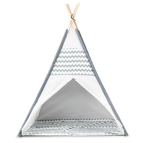 Teepee gyermek sátor - szürke-fehér
