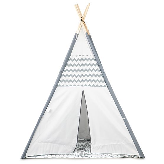 Teepee gyermek sátor - szürke-fehér