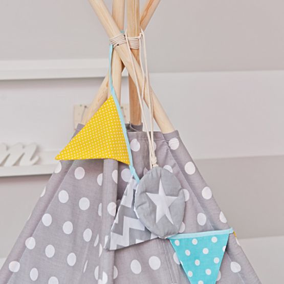 Teepee - sárga színű, pöttyökkel