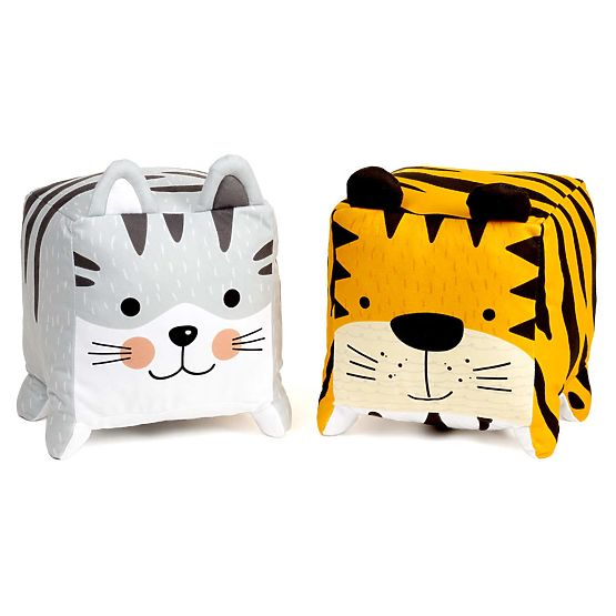 Textil játék cica - szürke