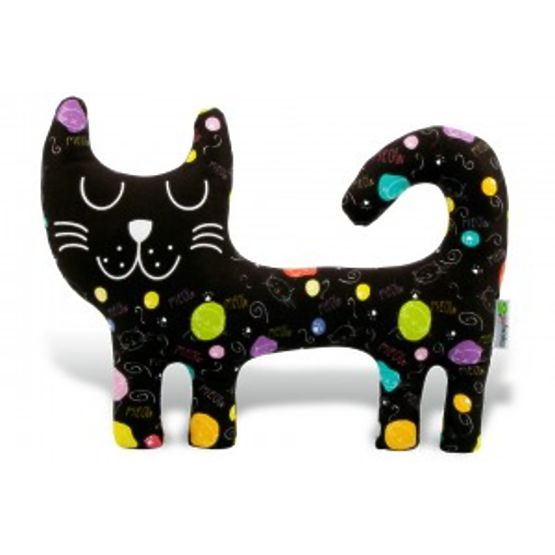 Textil játék - fekete Meow cica