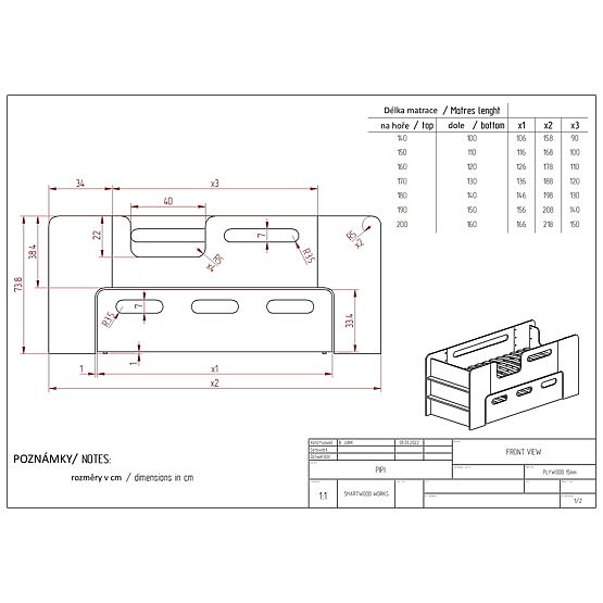 Thomas ágy - fiókkal