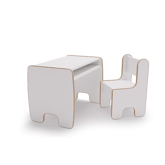 Timi gyerek asztal + MDF szék fehér színben