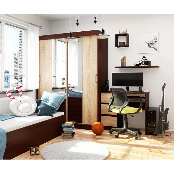 TOLÓAJTÓS SZEKRÉNY 150cm CLP WENGE / SONOMA