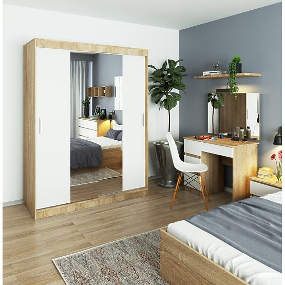 TOLÓSZEKRÉNY 150cm CLP SONOMA / FEHÉR