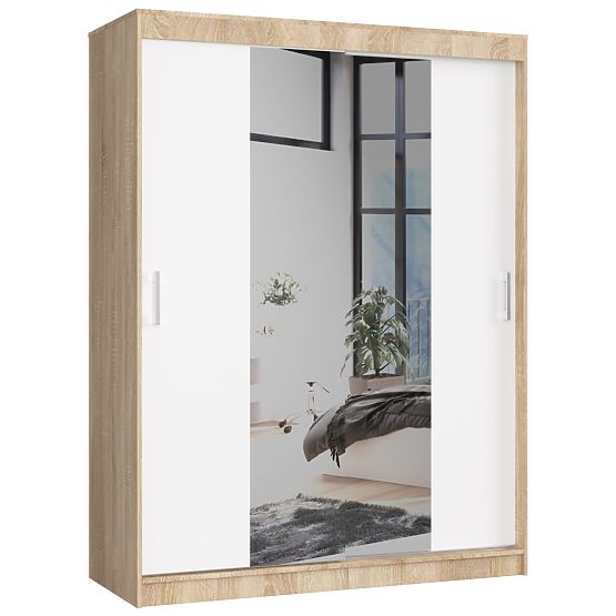 TOLÓSZEKRÉNY 150cm CLP SONOMA / FEHÉR
