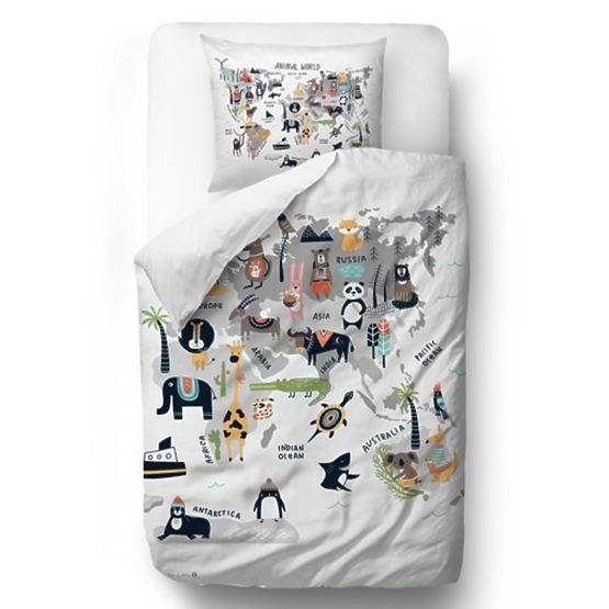 Úr. Little Fox Bedding Animal World - paplan: 135 x 200 cm párna: 60 x 50 cm