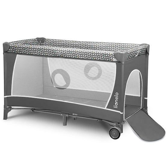 Utazóágy pelenkázóasztallal - szürke