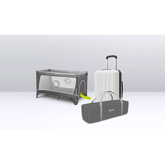 Utazóágy pelenkázóasztallal - szürke