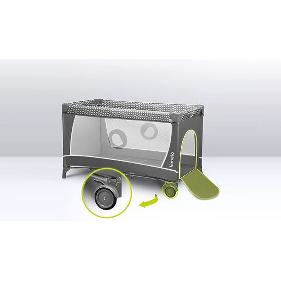 Utazóágy pelenkázóasztallal - szürke