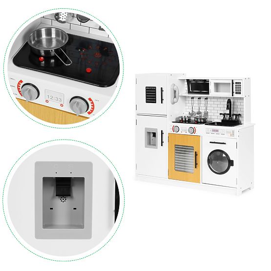 Nagy fa játékkonyha gyerekeknek + hangok és fények ECOTOYS