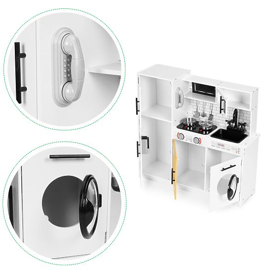 Nagy fa játékkonyha gyerekeknek + hangok és fények ECOTOYS