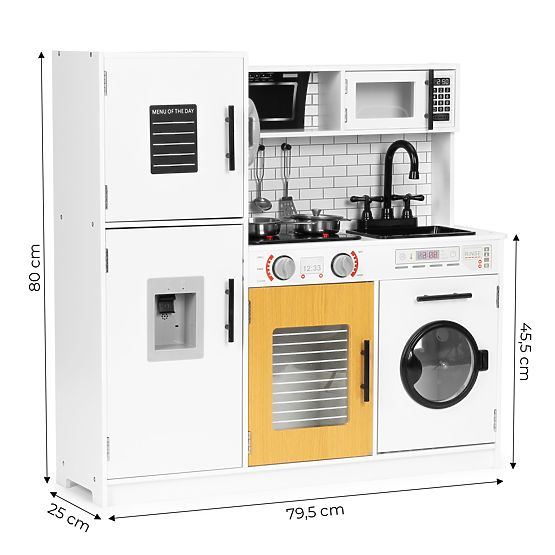 Nagy fa játékkonyha gyerekeknek + hangok és fények ECOTOYS