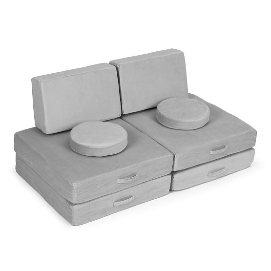 Nagy moduláris összecsukható kanapé gyerekeknek DIY 8 puha párnával - szürke ECOTOYS