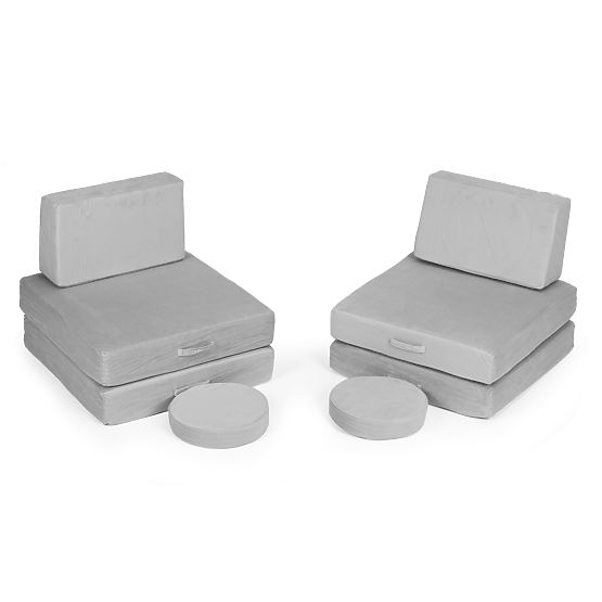 Nagy moduláris összecsukható kanapé gyerekeknek DIY 8 puha párnával - szürke ECOTOYS