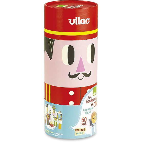 Vilac Fa építőkockák figurákkal