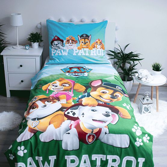Világító hatású ágynemű Paw Patrol 140 x 200 cm + 70 x 90 cm