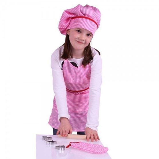 Piros főzőkészlet köténnyel