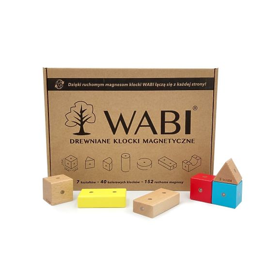 WABI fa-mágneses kockák, 40 elem