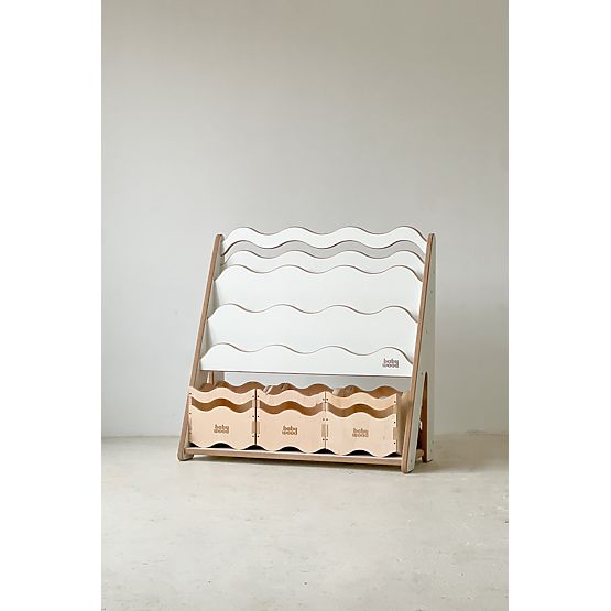 WAVE M könyvespolc és játékpolc - fehér