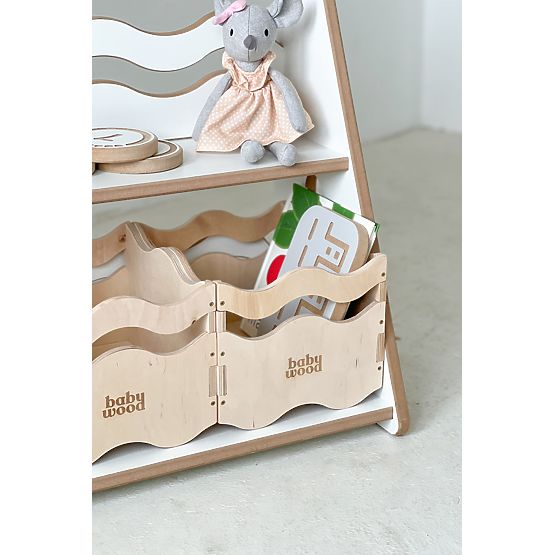 WAVE M könyvespolc és játékpolc - fehér