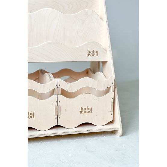 WAVE M könyvespolc és játékpolc - természetes