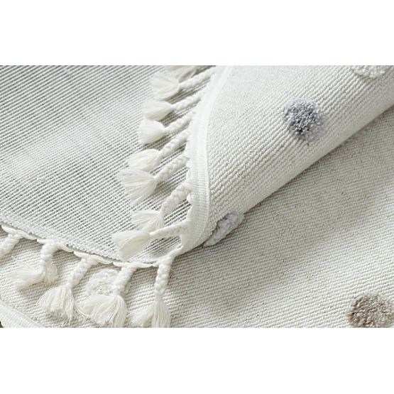 YOYO EY78 kerek szőnyeg fehér / bézs - Felhő, Szivárvány, pöttyök gyerekeknek, szerkezeti, érzékszer