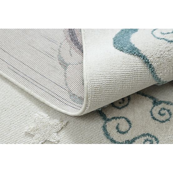 YOYO GD49 szőnyeg fehér/szürke - Egyszarvú gyerekeknek, szerkezeti, érzékelő rojtokkal