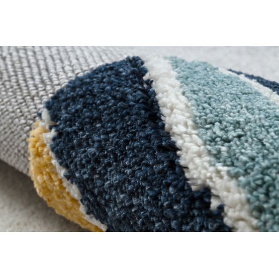 YOYO GD50 szürke / fehér szőnyeg - Medve gyerekeknek, strukturális, érzékszervi rojtokkal