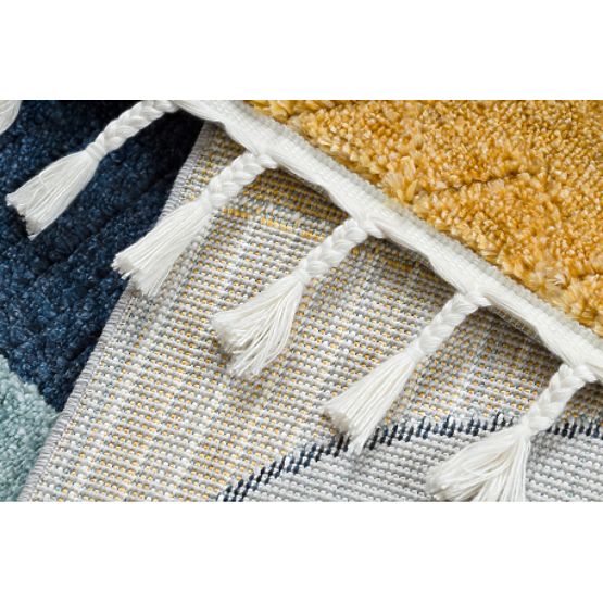 YOYO GD52 szürke/sárga szőnyeg - csillagok, felhők, patchwork gyerekeknek, strukturált, érzékszervi 