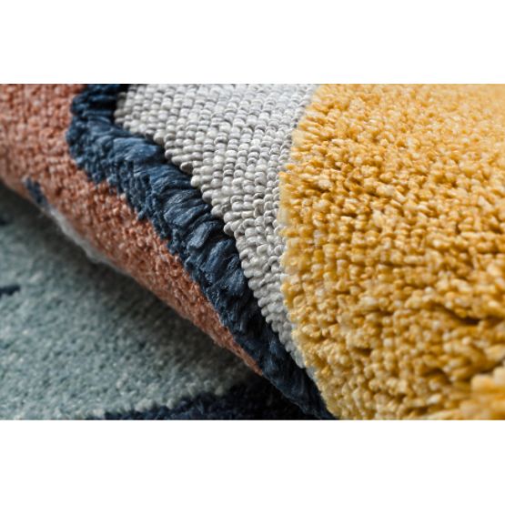 YOYO GD52 szürke/sárga szőnyeg - csillagok, felhők, patchwork gyerekeknek, strukturált, érzékszervi 