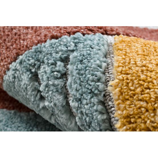 YOYO GD55 szürke/kék szőnyeg - csillagok, rakéta gyerekeknek, strukturált, érzékszervi rojtokkal