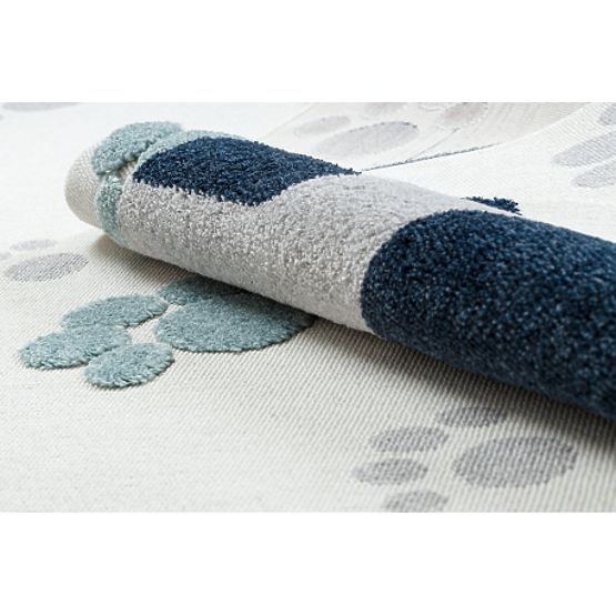 YOYO GD59 szőnyeg fehér/szürke - Kiscica gyerekeknek, strukturált, érzékszervi rojtokkal